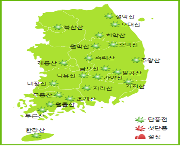 기상청, 설악산 붉게 물들이는 단풍도 지구온난화 영향...평년보다 6일 늦게 찾아와